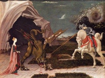  drag Pintura - San Jorge y el dragón Renacimiento temprano Paolo Uccello